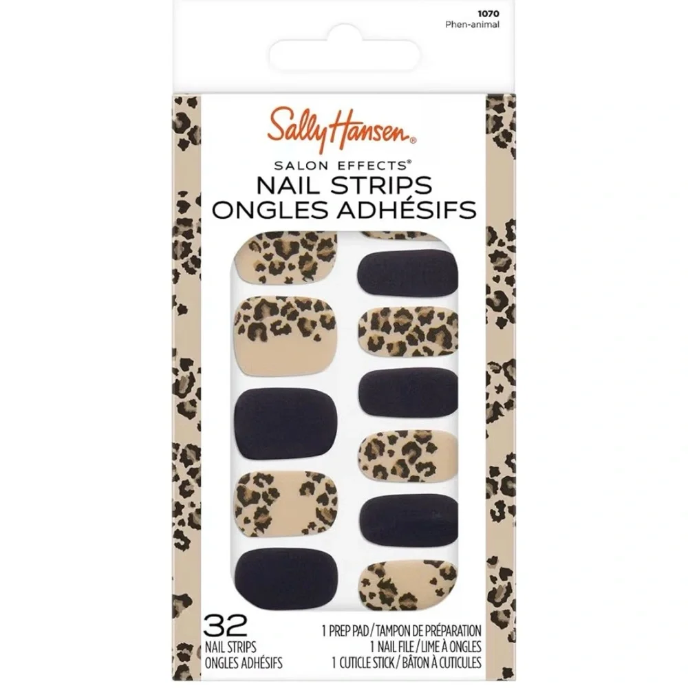 Leopard and Black Nail Strips - Picture 1 of 4